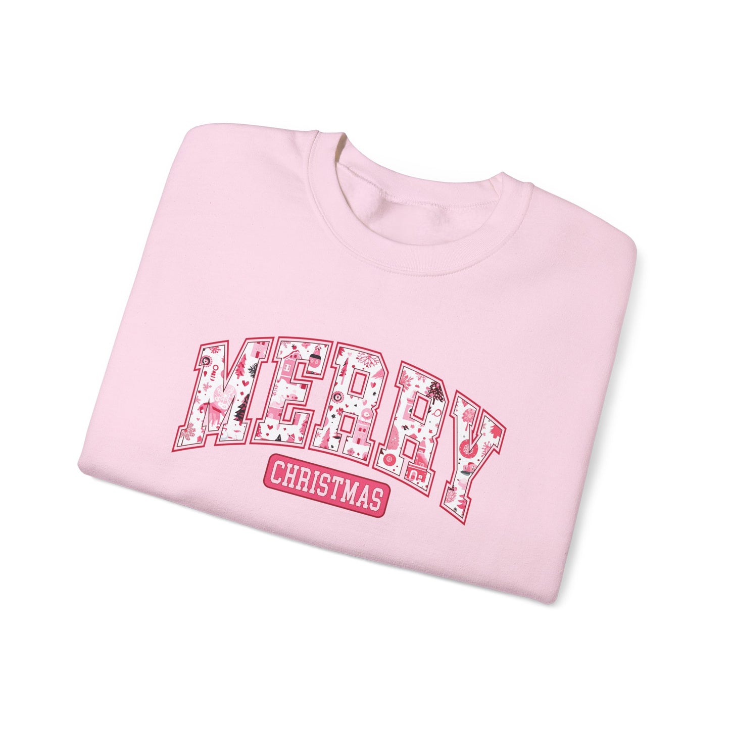 Merry Christmas Varsity Letters Crewneck Sweatshirt